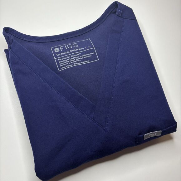 Figs Scrub Top Catarina One Pocket Scrub Shirt Women's Large - Navy Blue - Picture 2 of 8